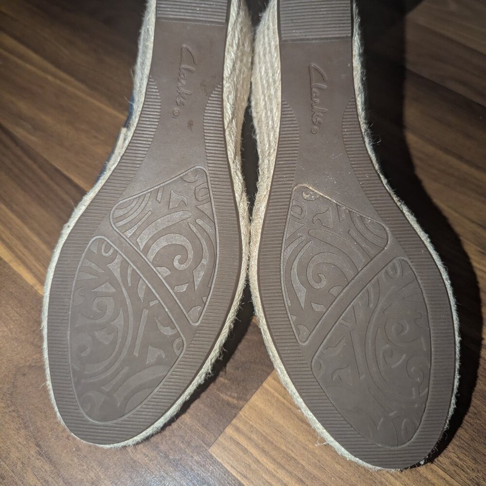 Clarks Unstructured Navy Blue Wedges size 8.5 - Picture 4 of 8